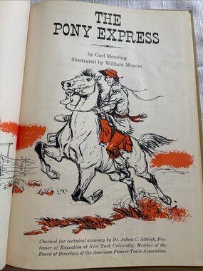 1962 the pony express hardcover book color illustrated western vintage